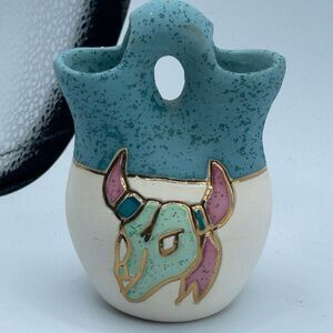 Native American style ceramic wedding vase with a southwest theme.